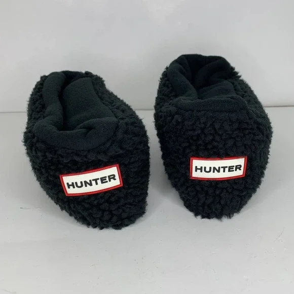 Hunter Black Sheepy Fleece Cuff Boot Sock NIB Sz L - Picture 2 of 6